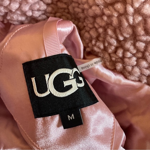 UGG Pink Purple Gertrude Long Teddy Coat NWT - Picture 6 of 12